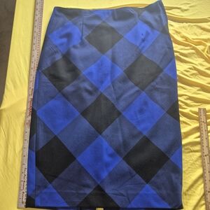 Premise Blue and Black High-Low Skirt